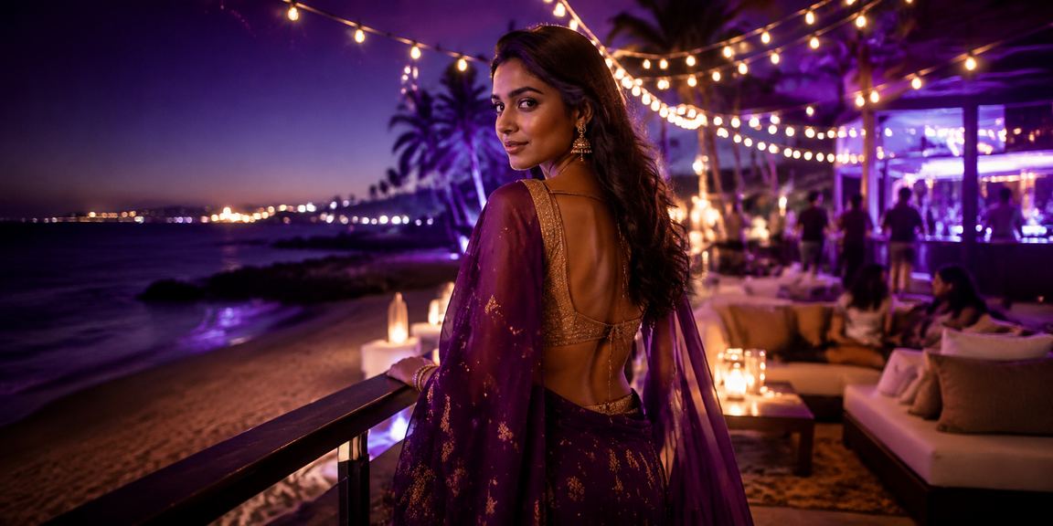 Indian beach with mobile payment and online entertainment